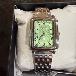 Invicta Silver Watch with Green Dial